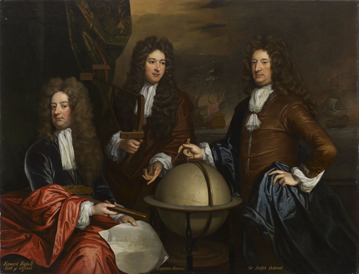Potrójny portret Thomasa Phillipsa, Johna Benbowa i Sir Ralpha Delaval autorstwa Thomas Murray