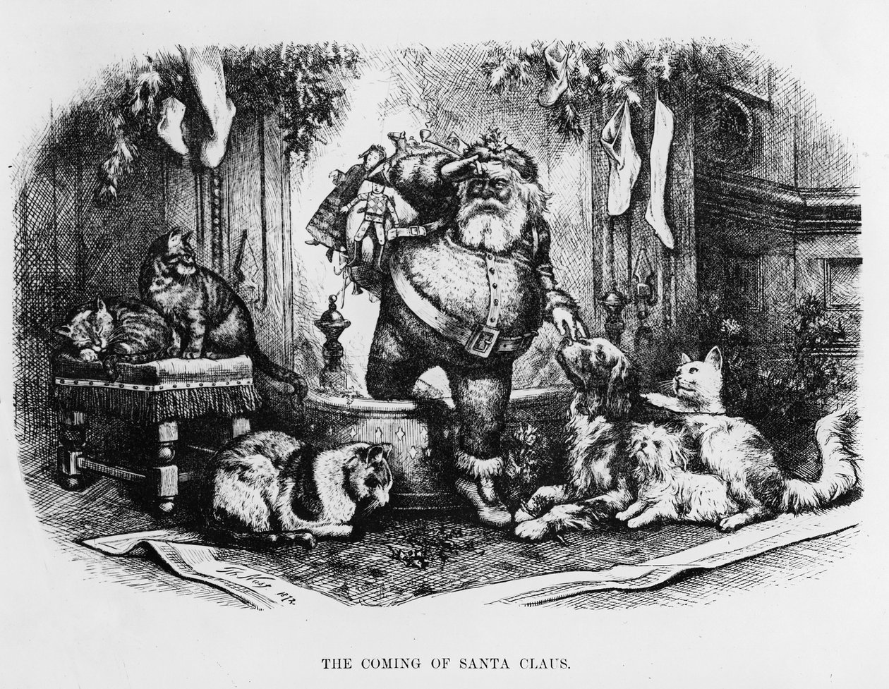 Przyjście Świętego Mikołaja, 1872 autorstwa Thomas Nast