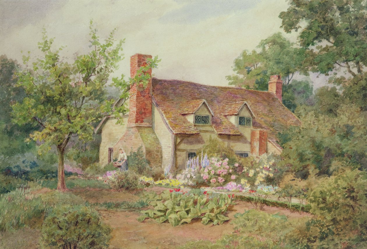 Ogród przydomowy w pobliżu Wokingham, Berkshire (wc na papierze) autorstwa Thomas Nicholson Tyndale
