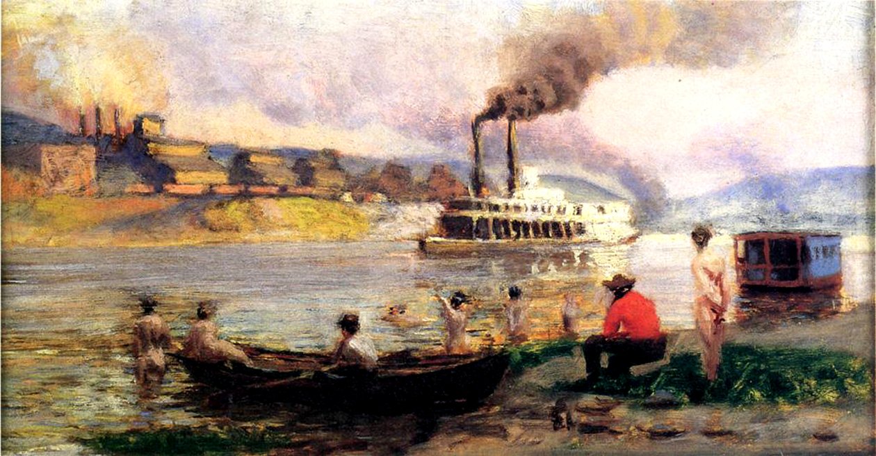 Parowiec na Ohio, ok. 1900 autorstwa Thomas Pollock Anschutz