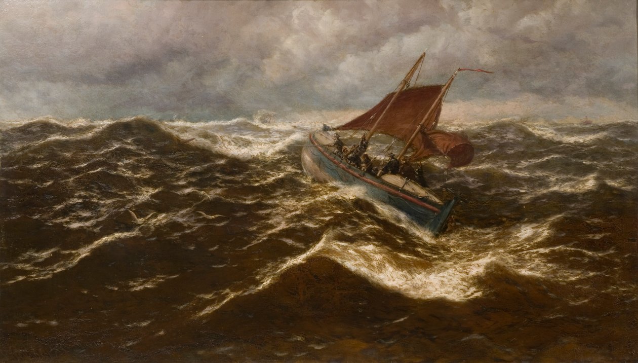 Away to the Goodwin Sands (łódź ratunkowa Dover) autorstwa Thomas Rose Miles
