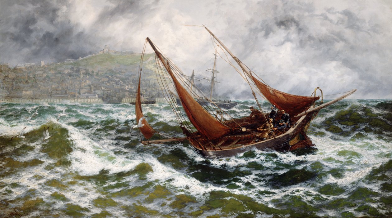 Burza wypędzona ze Scarborough autorstwa Thomas Rose Miles