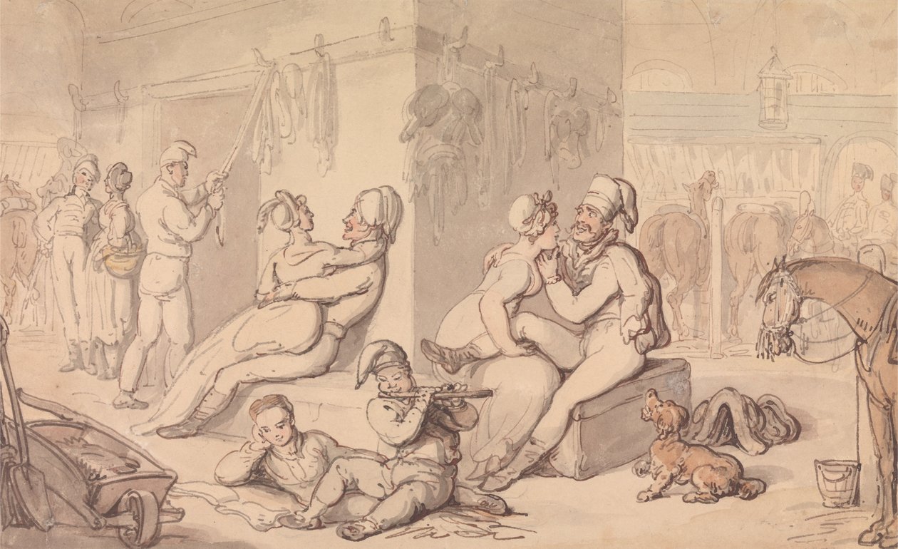 Koszary kawalerii autorstwa Thomas Rowlandson