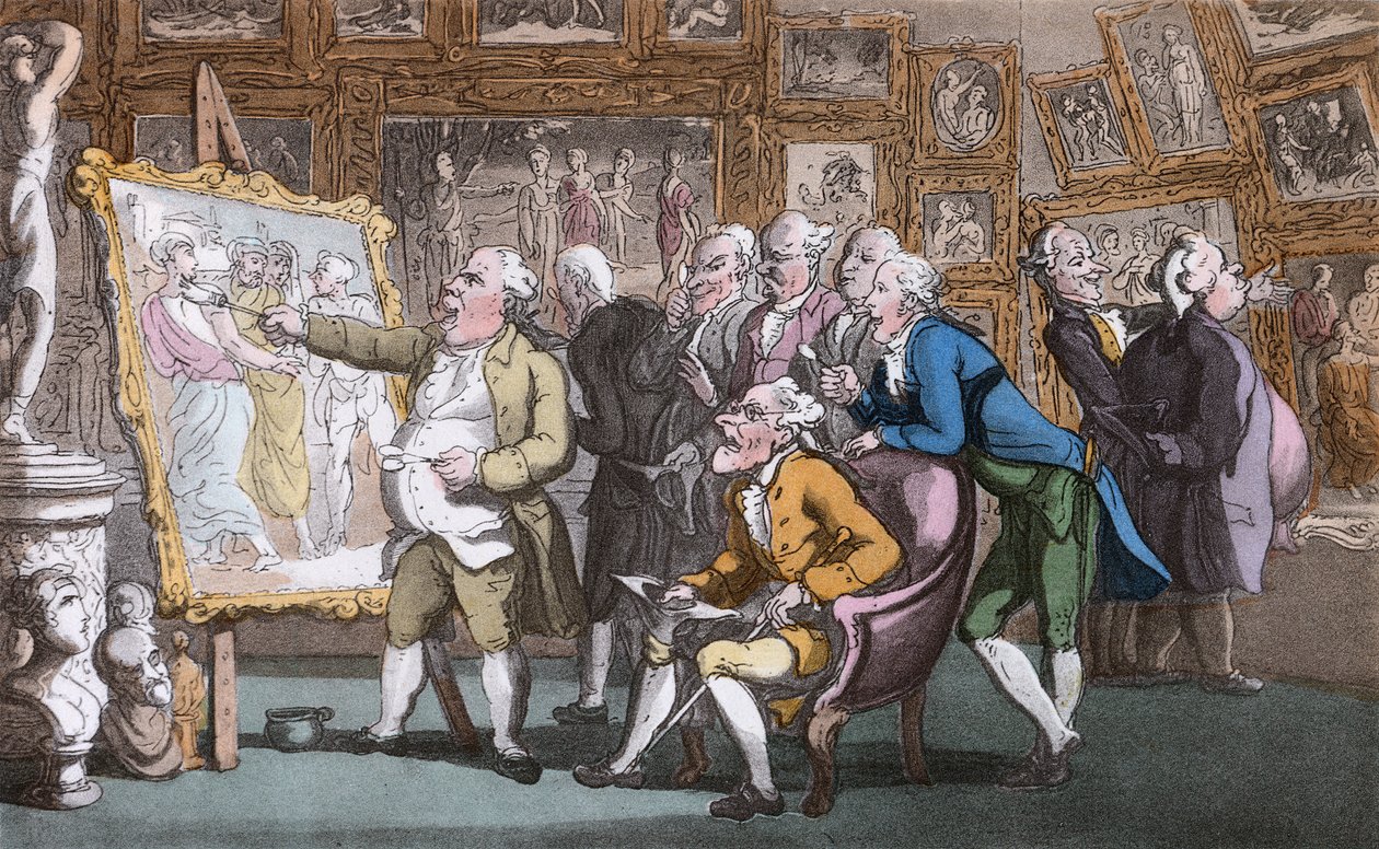 Koneser, ilustracja z „Wikariusza Wakefielda” Olivera Goldsmitha, wyd. Ackermann, 1817 (akwatinta ręcznie kolorowana) autorstwa Thomas Rowlandson