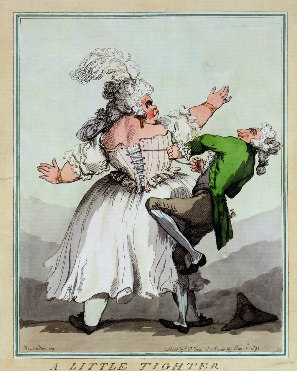 Trochę Mocniej, wyd. przez S.W. Fores, 1791 (kolorowa akwaforta) (para 125714) autorstwa Thomas Rowlandson
