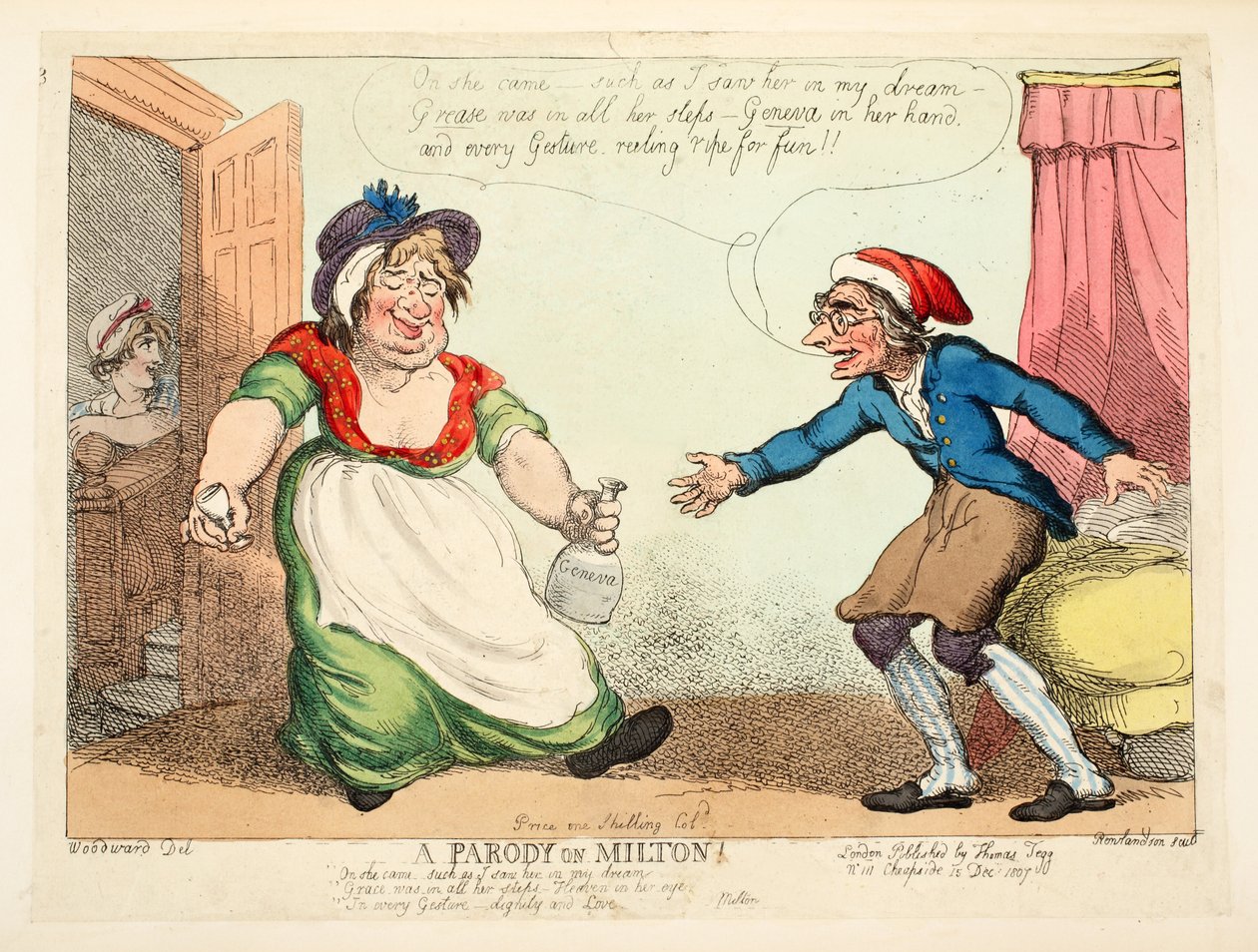 Parodia na temat Miltona, wyd. 1807 (akwaforta ręczna) autorstwa Thomas Rowlandson