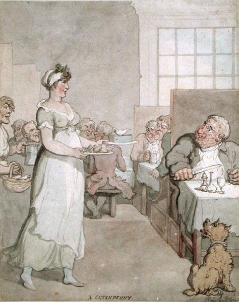 A Penny Slap Bang Shop (pióro i atrament i toaleta na papierze) autorstwa Thomas Rowlandson