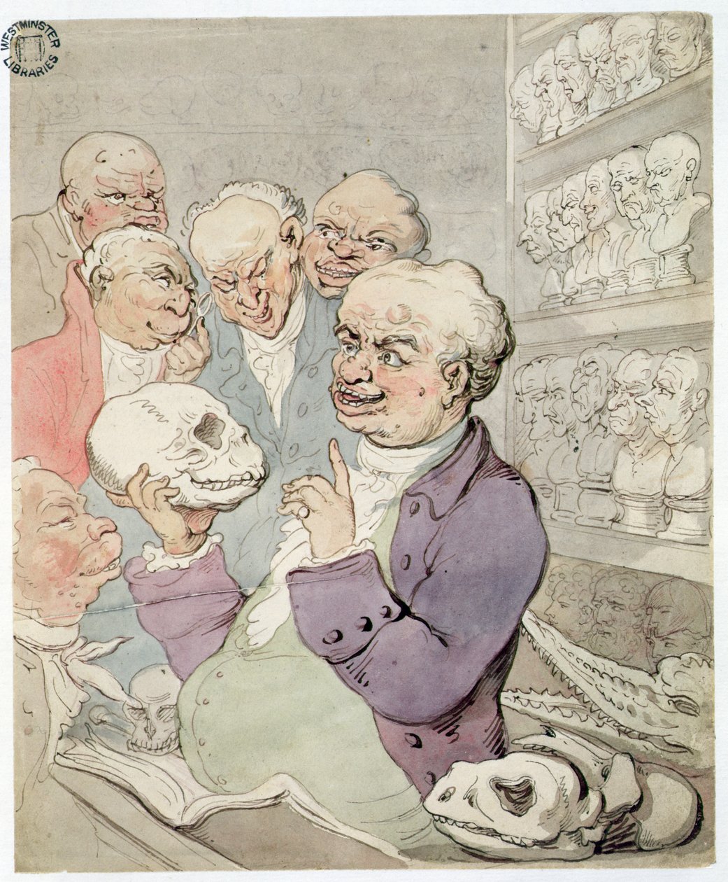 Wykład na Piccadilly w 1803 r. autorstwa Thomas Rowlandson