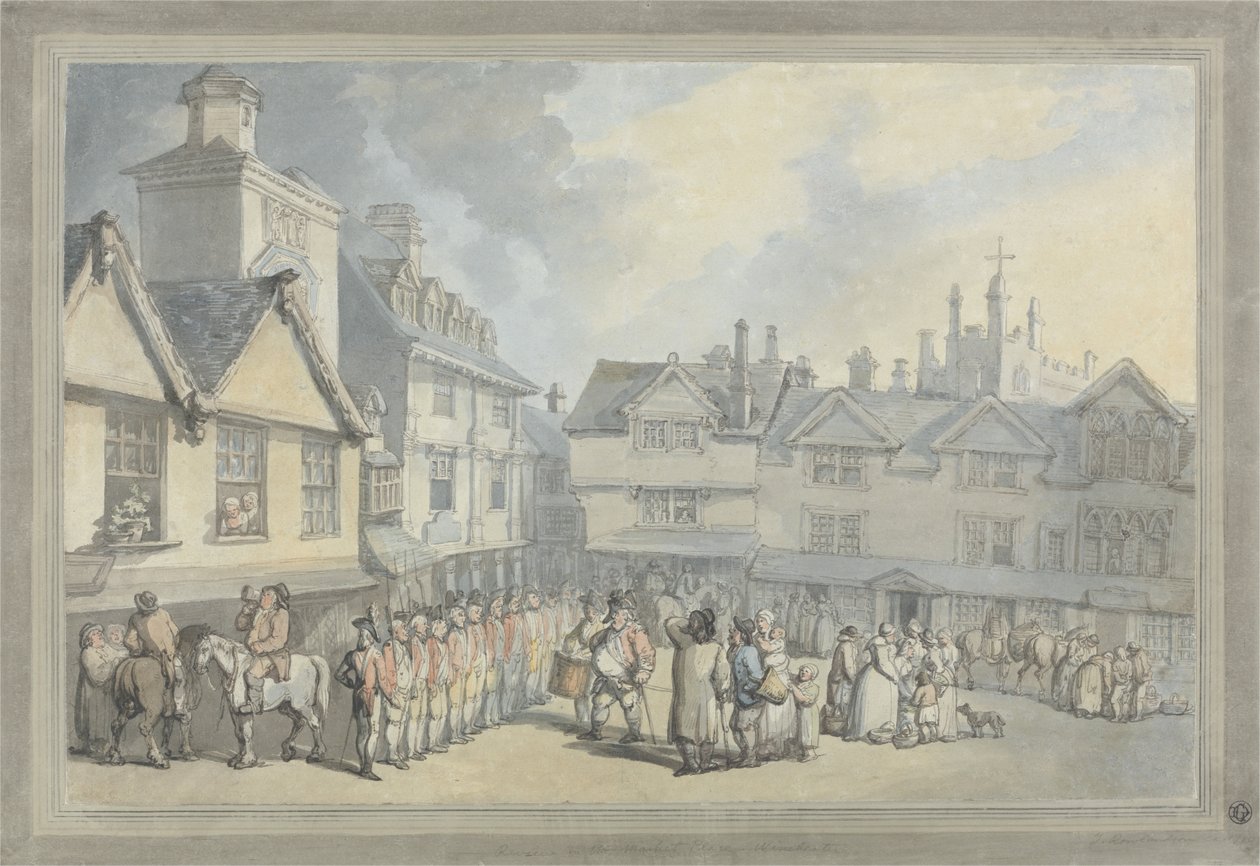 Recenzja na Rynku autorstwa Thomas Rowlandson