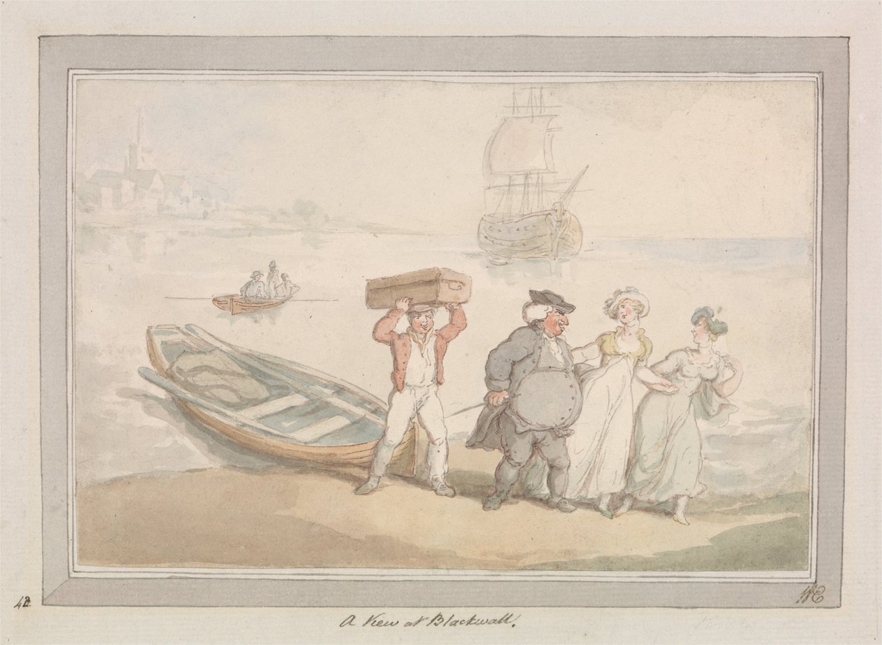 Widok na Blackwall autorstwa Thomas Rowlandson