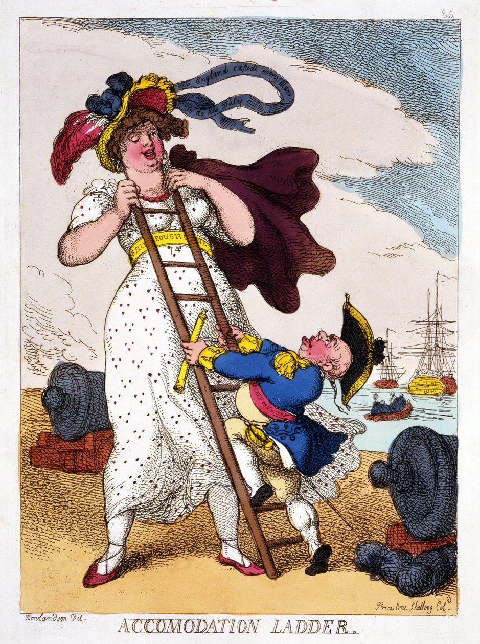 Drabina noclegowa, 1811 (ręcznie kolorowy grawer) autorstwa Thomas Rowlandson