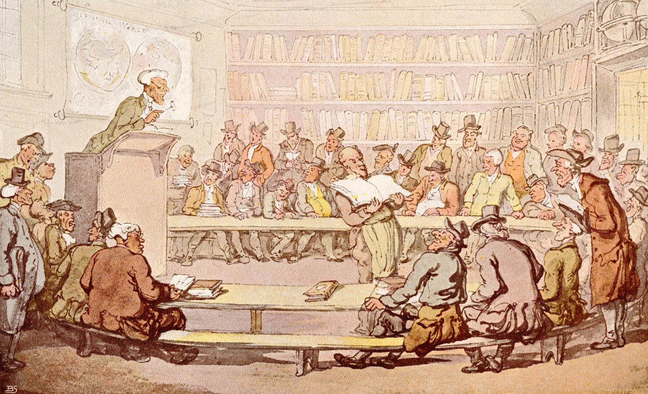 XVIII-wieczna sala aukcyjna z The Connoisseur Magazine, 1902 autorstwa Thomas Rowlandson
