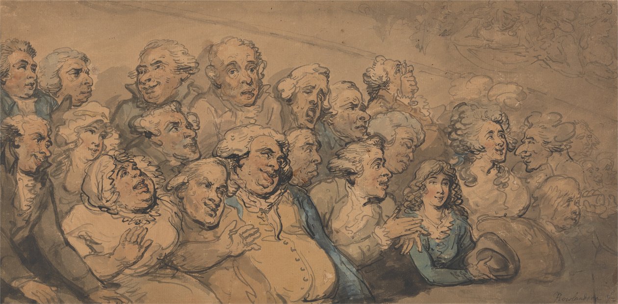 Publiczność w Drury Lane Theatre autorstwa Thomas Rowlandson