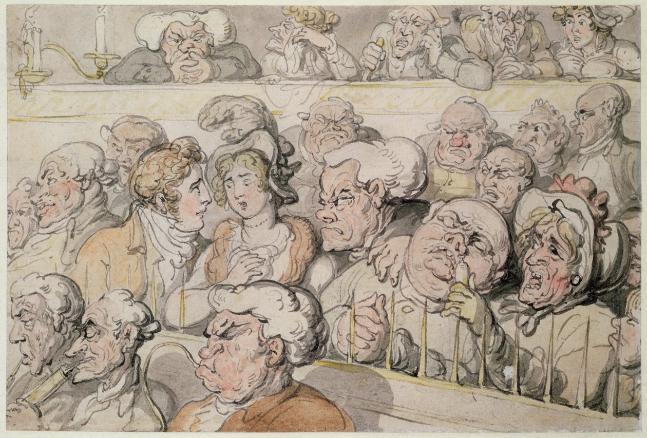 W teatrze, w dole (długopis, wc i ołówek na papierze) autorstwa Thomas Rowlandson