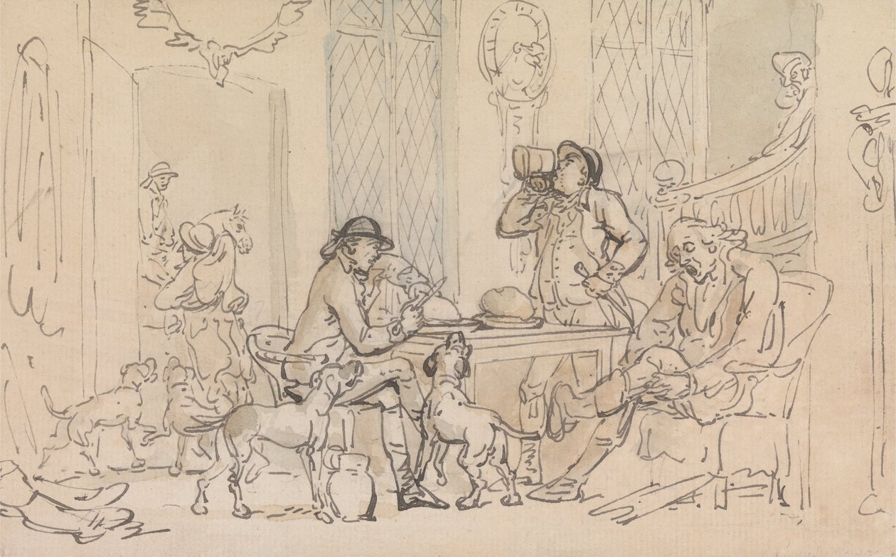 Śniadanie przed polowaniem autorstwa Thomas Rowlandson
