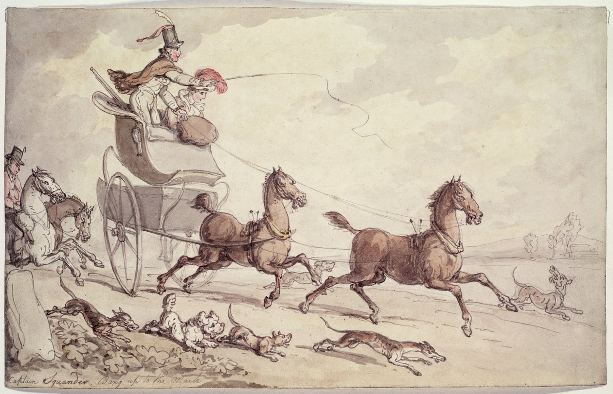 Kapitan Squander, Bang up to the Mark (długopis, toaleta i ołówek na papierze) autorstwa Thomas Rowlandson