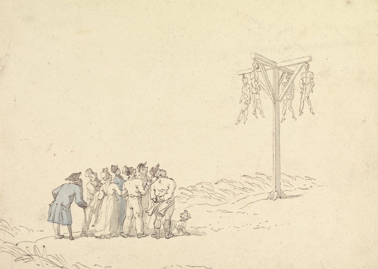 Tłum przy szubienicy autorstwa Thomas Rowlandson