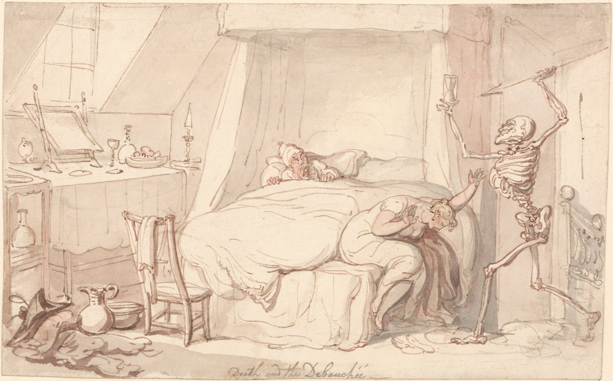 Śmierć i rozpusta autorstwa Thomas Rowlandson