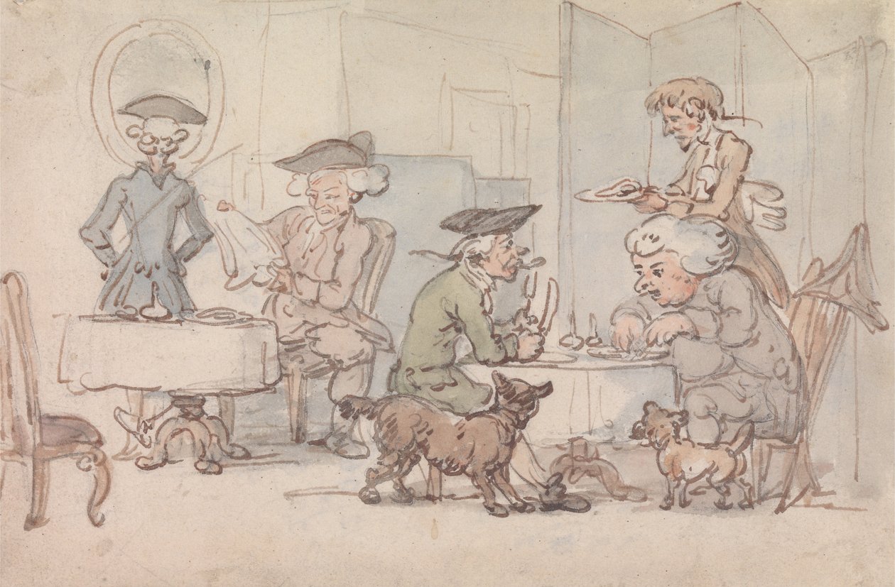 Kolacje w Chop Shop autorstwa Thomas Rowlandson