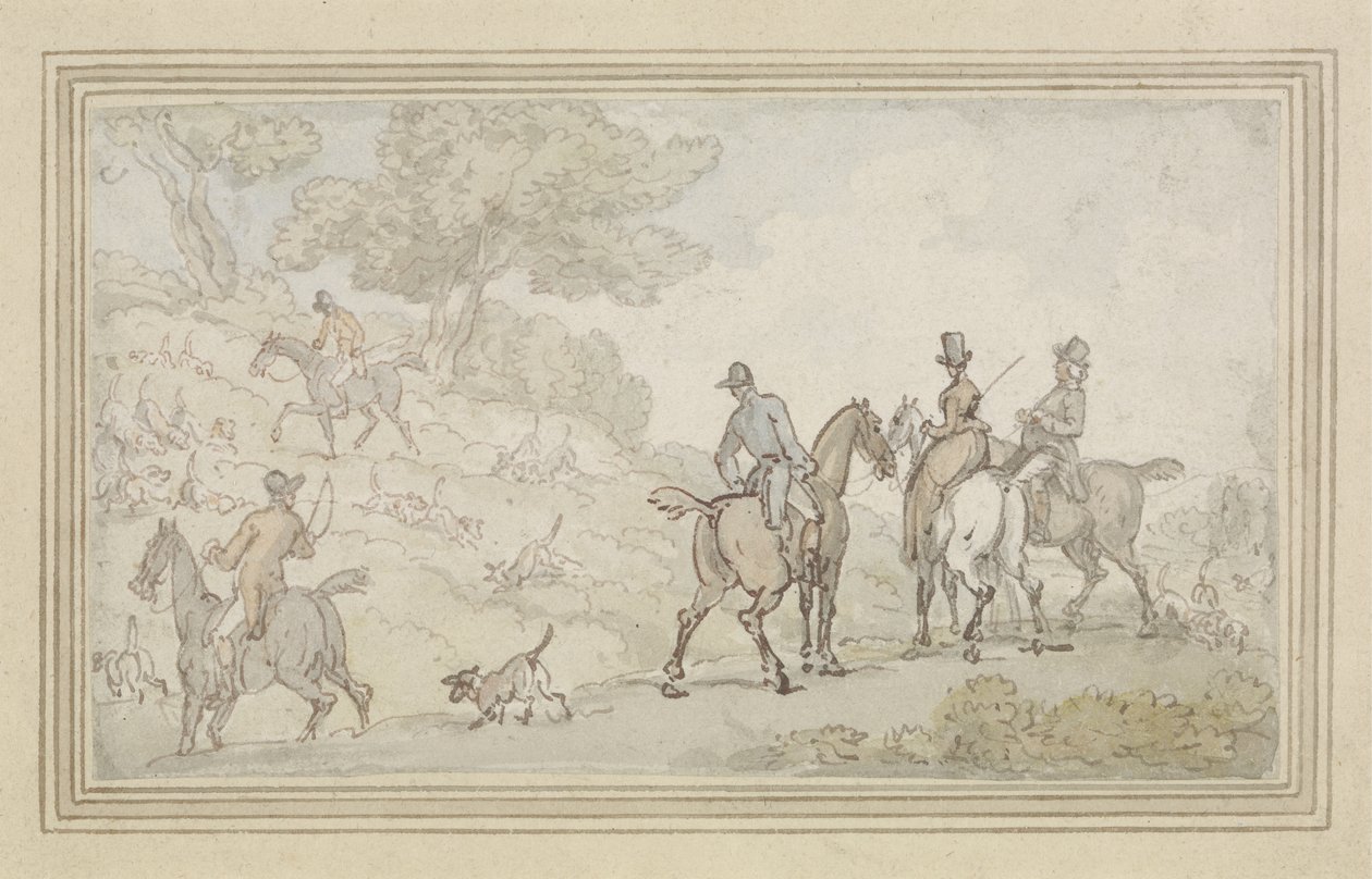 Okładka rysunkowa (pióro i atrament i toaleta na papierze) autorstwa Thomas Rowlandson