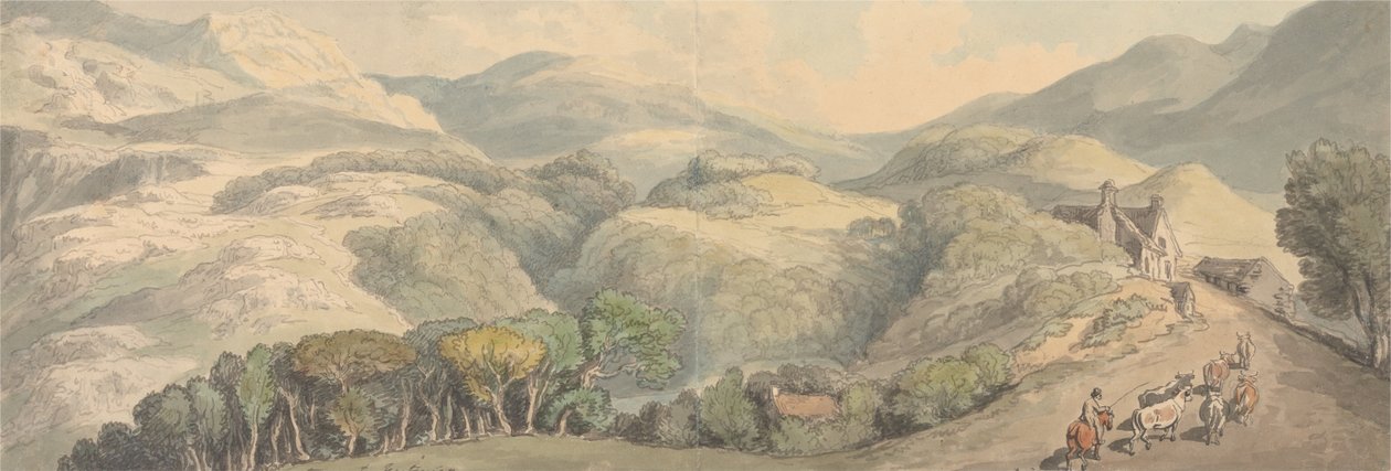 Wejście do Ffestiniog w Walii autorstwa Thomas Rowlandson