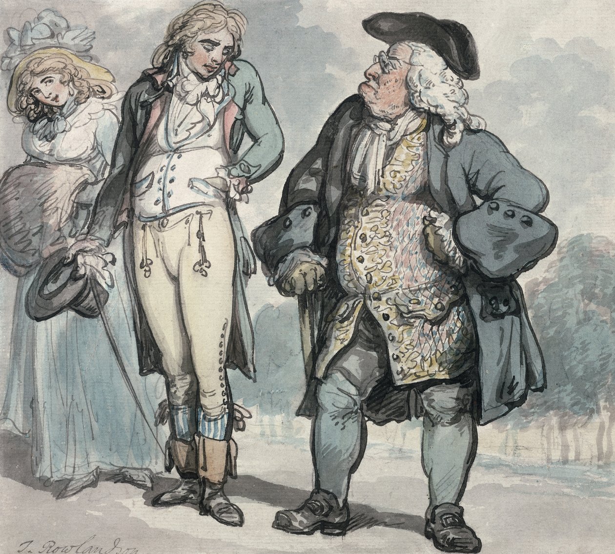 Niezadowolenie ojca (długopis, toaleta i ołówek na papierze) autorstwa Thomas Rowlandson
