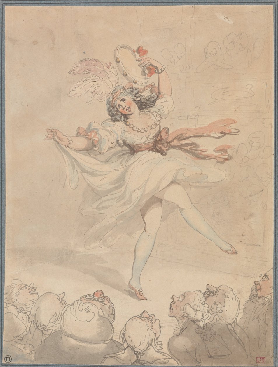 Tancerka z tamburynem autorstwa Thomas Rowlandson