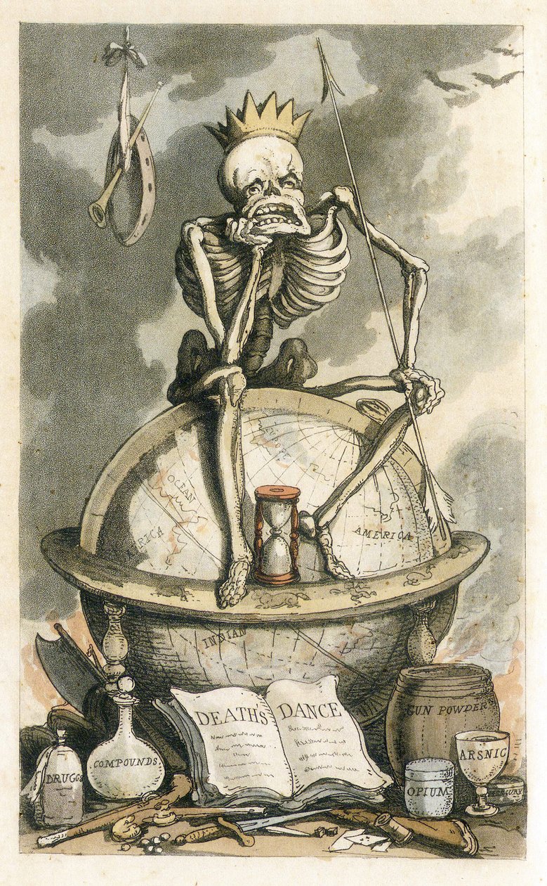 Frontyspis z The English Dance of Death, wyd. 1815 autorstwa Thomas Rowlandson