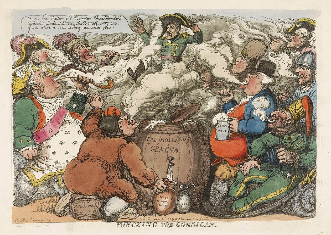 Funcking Korsykanin, wyd. 1813 (ręcznie kolorowane grawerowanie) autorstwa Thomas Rowlandson