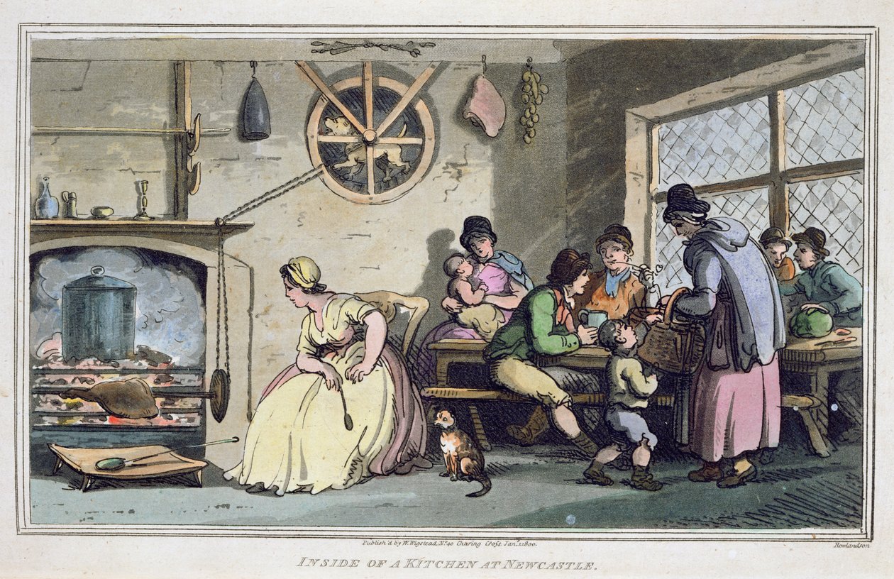 Wewnątrz kuchni w Newcastle, opublikowane 1800 autorstwa Thomas Rowlandson