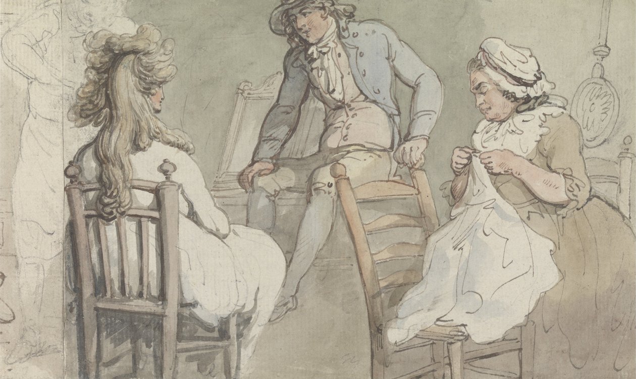 Wnętrze garderoby z Jackiem Bannisterem autorstwa Thomas Rowlandson