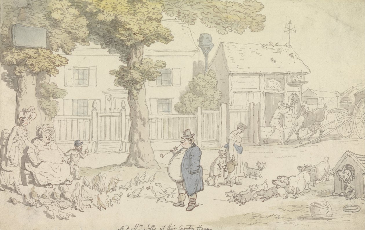 Pan i pani Jolly w ich wiejskim domu autorstwa Thomas Rowlandson