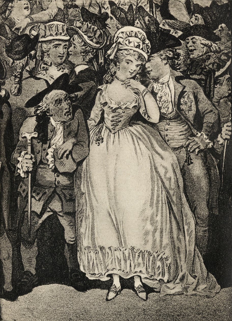 Pani Mary Robinson w towarzystwie księcia Walii i jej męża Thomasa Robinsona autorstwa Thomas Rowlandson