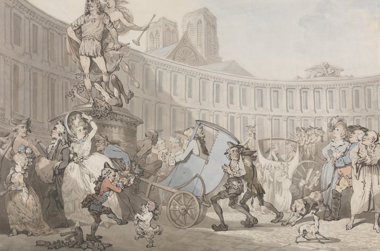 Place des Victoires, Paryż autorstwa Thomas Rowlandson