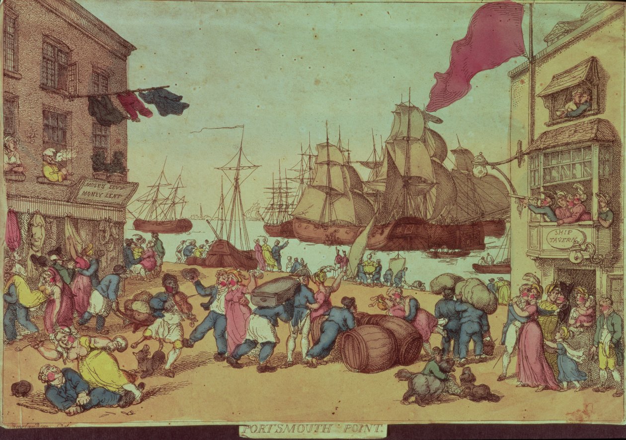 Portsmouth Point, 1811 (patrz także 60284) autorstwa Thomas Rowlandson
