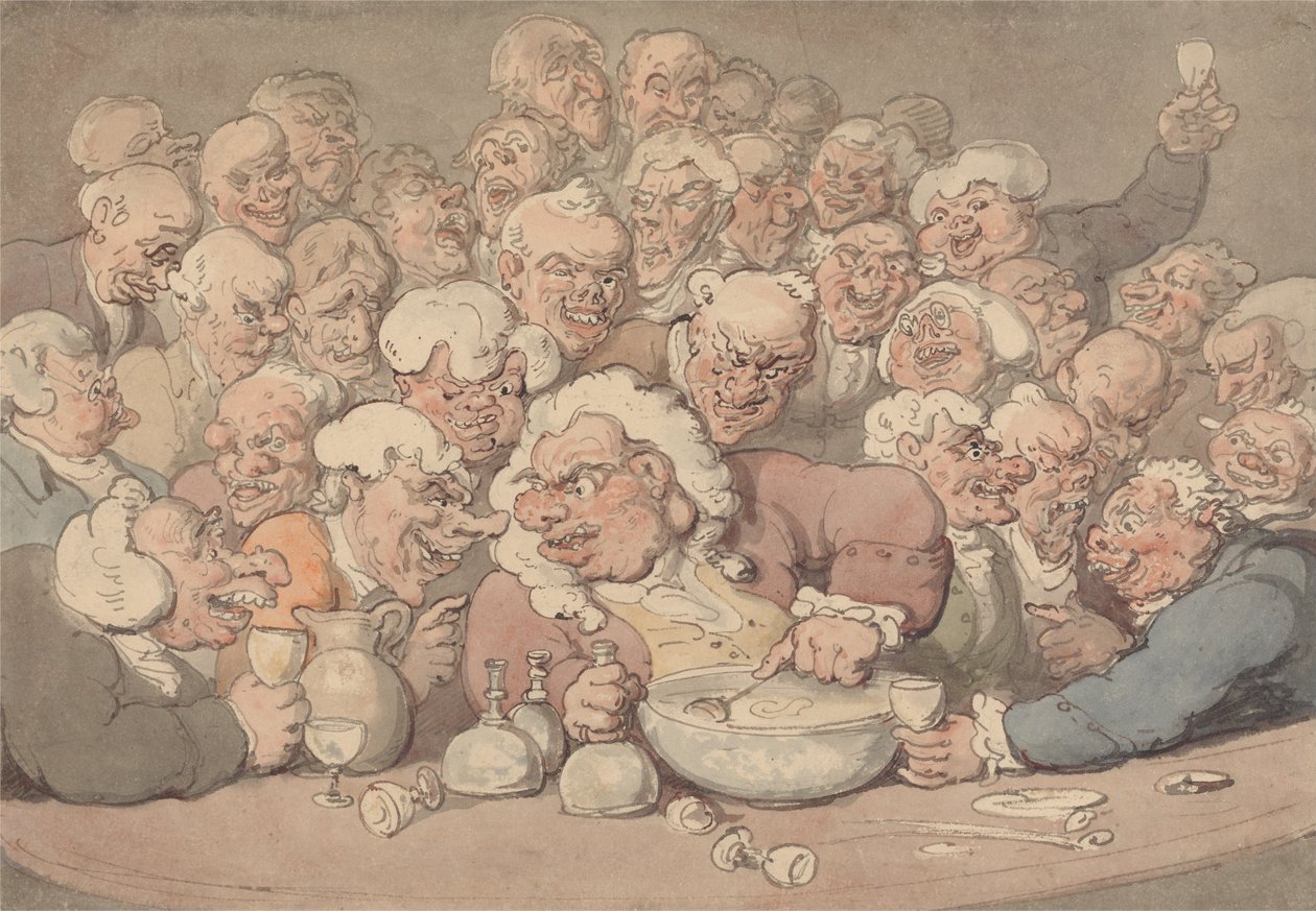 Serwowanie ponczu autorstwa Thomas Rowlandson
