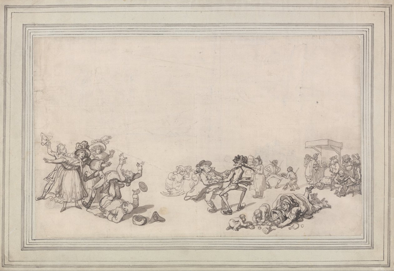 Łyżwiarstwo na Serpentine autorstwa Thomas Rowlandson
