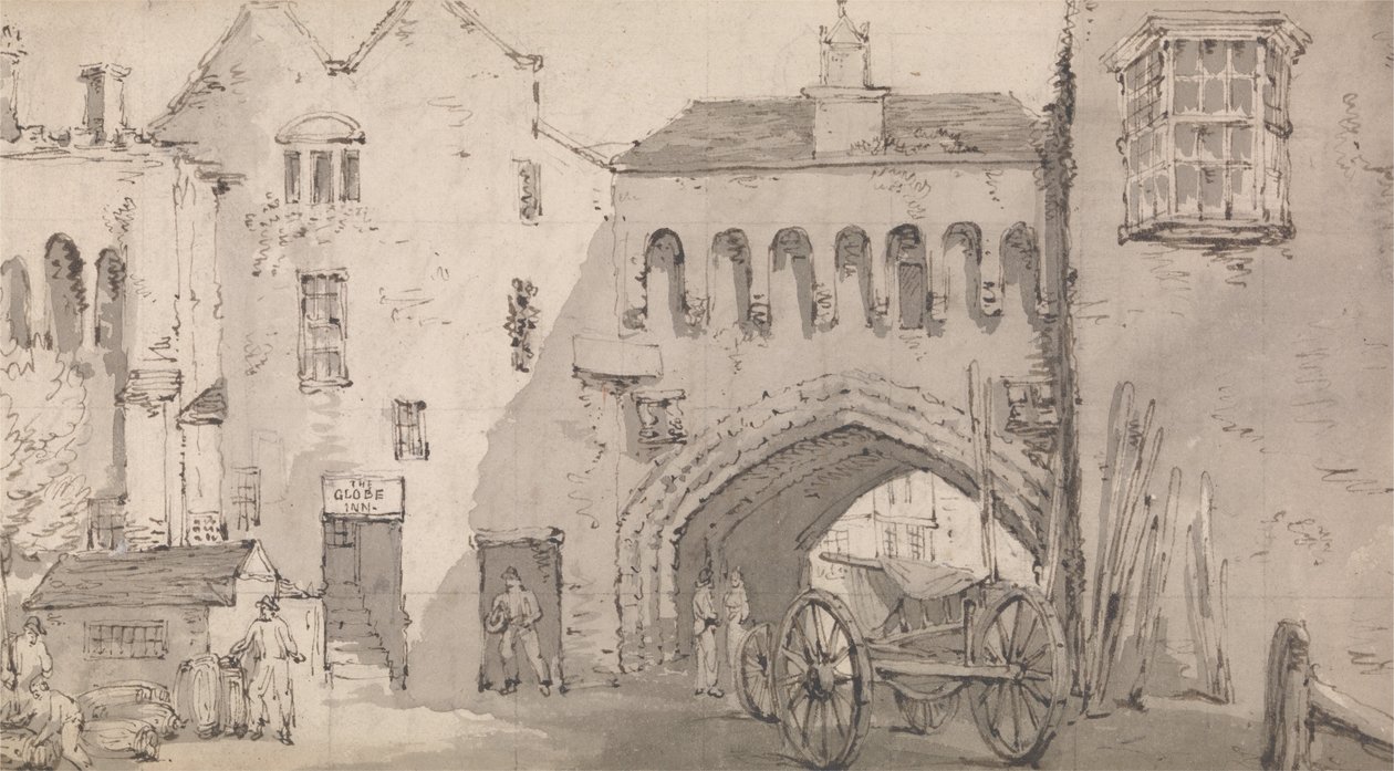 Southampton, Watergate i Globe Inn autorstwa Thomas Rowlandson