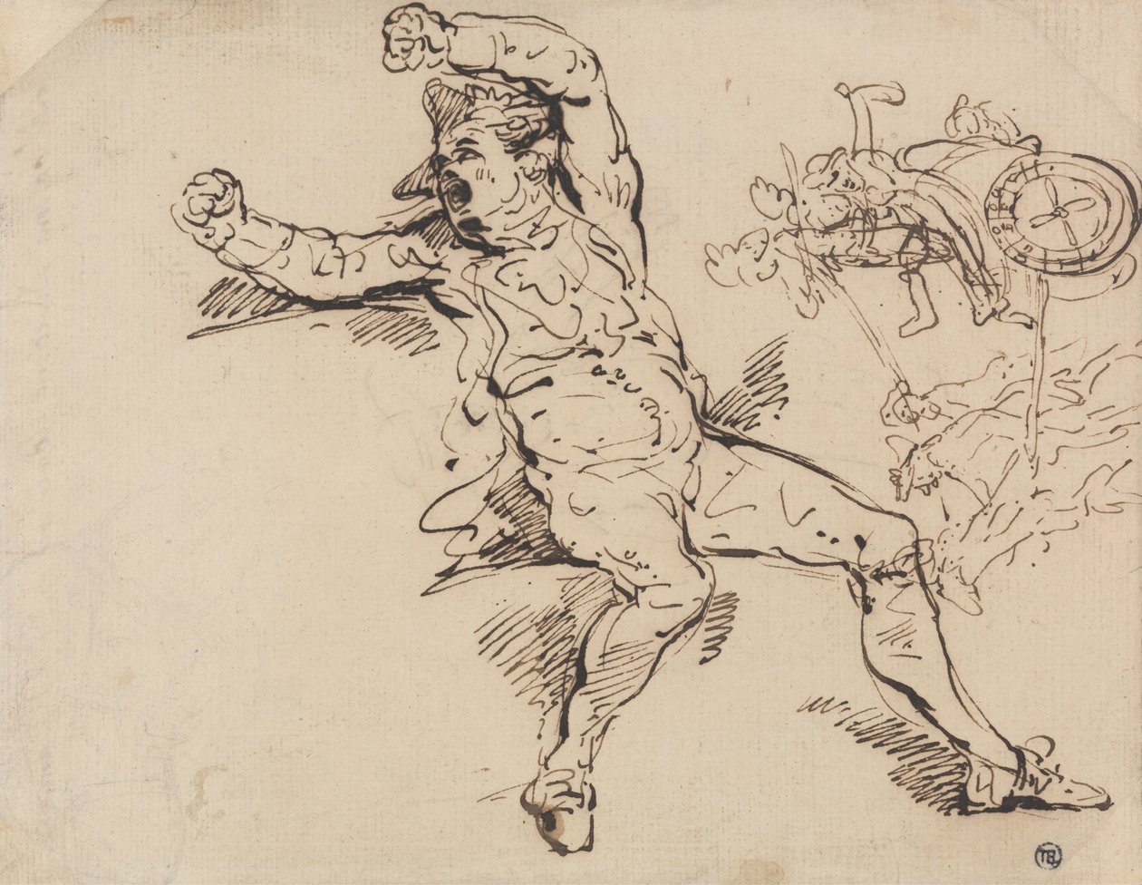 Studium krzyczącego człowieka autorstwa Thomas Rowlandson