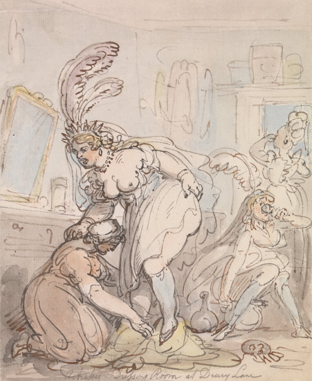 Przebieralnia aktorek na Drury Lane autorstwa Thomas Rowlandson