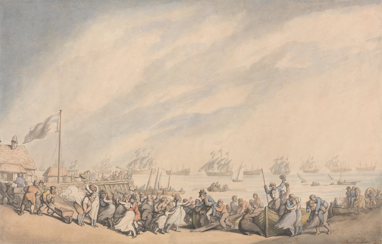 Powrót floty do Great Yarmouth w 1797 r autorstwa Thomas Rowlandson