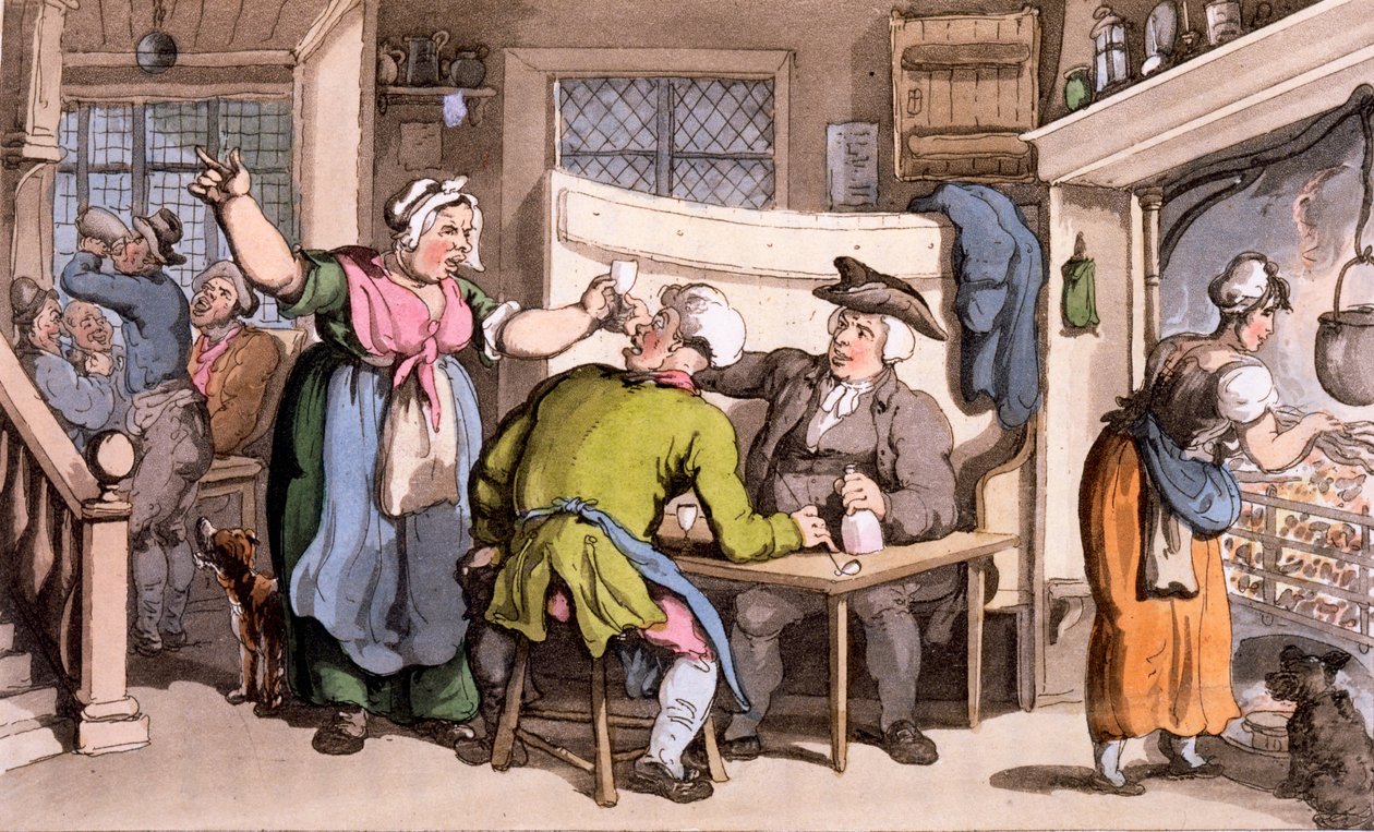 Scold, z wiadomościami o Olivii autorstwa Thomas Rowlandson