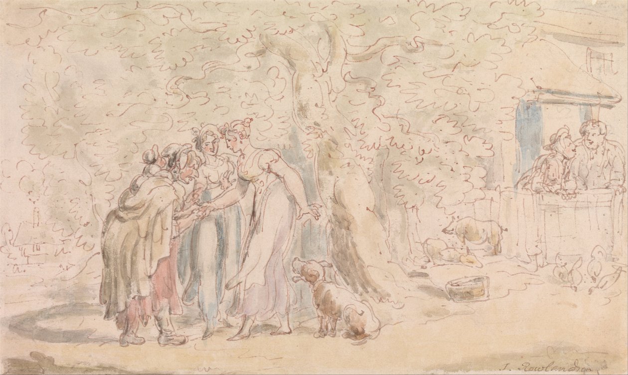 Wikariusz Wakefield – Wróżenie autorstwa Thomas Rowlandson