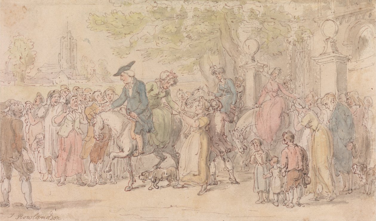 Wikariusz Wakefield – wyjazd z Wakefield autorstwa Thomas Rowlandson