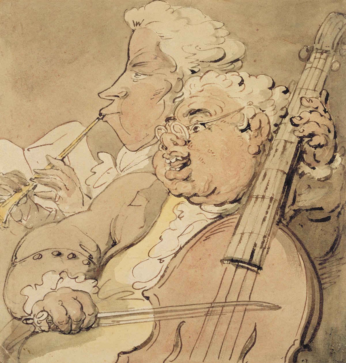 Dwóch muzyków, ok.1774 autorstwa Thomas Rowlandson
