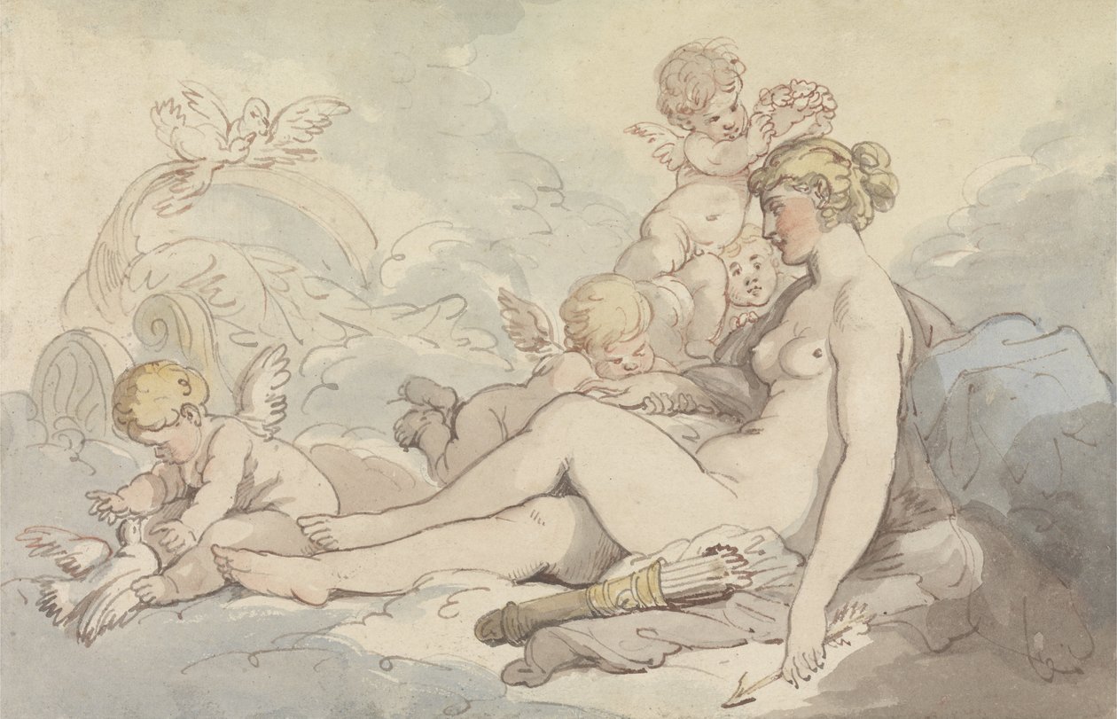 Wenus ukoronowana przez Kupidyna autorstwa Thomas Rowlandson