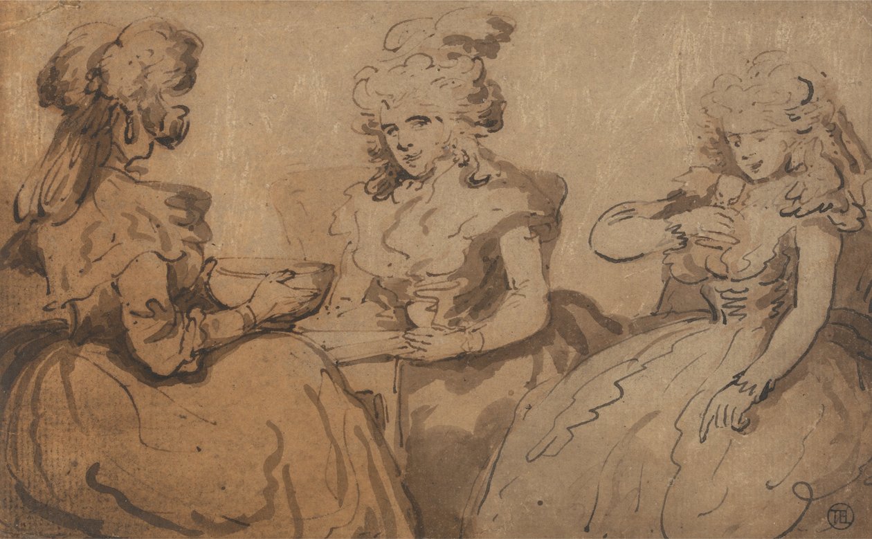 Kobiety pijące poncz autorstwa Thomas Rowlandson