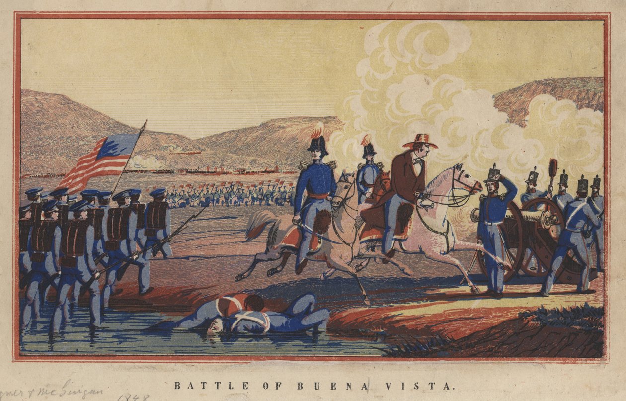 Bitwa pod Buena Vista, 1848 (chromolitho) autorstwa Thomas S. Wagner