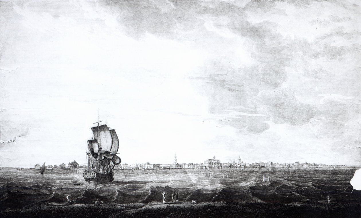 Widok Charles-Town, stolicy Południowej Karoliny, rytowany przez Samuela Smitha, 1776 autorstwa Thomas Seitch
