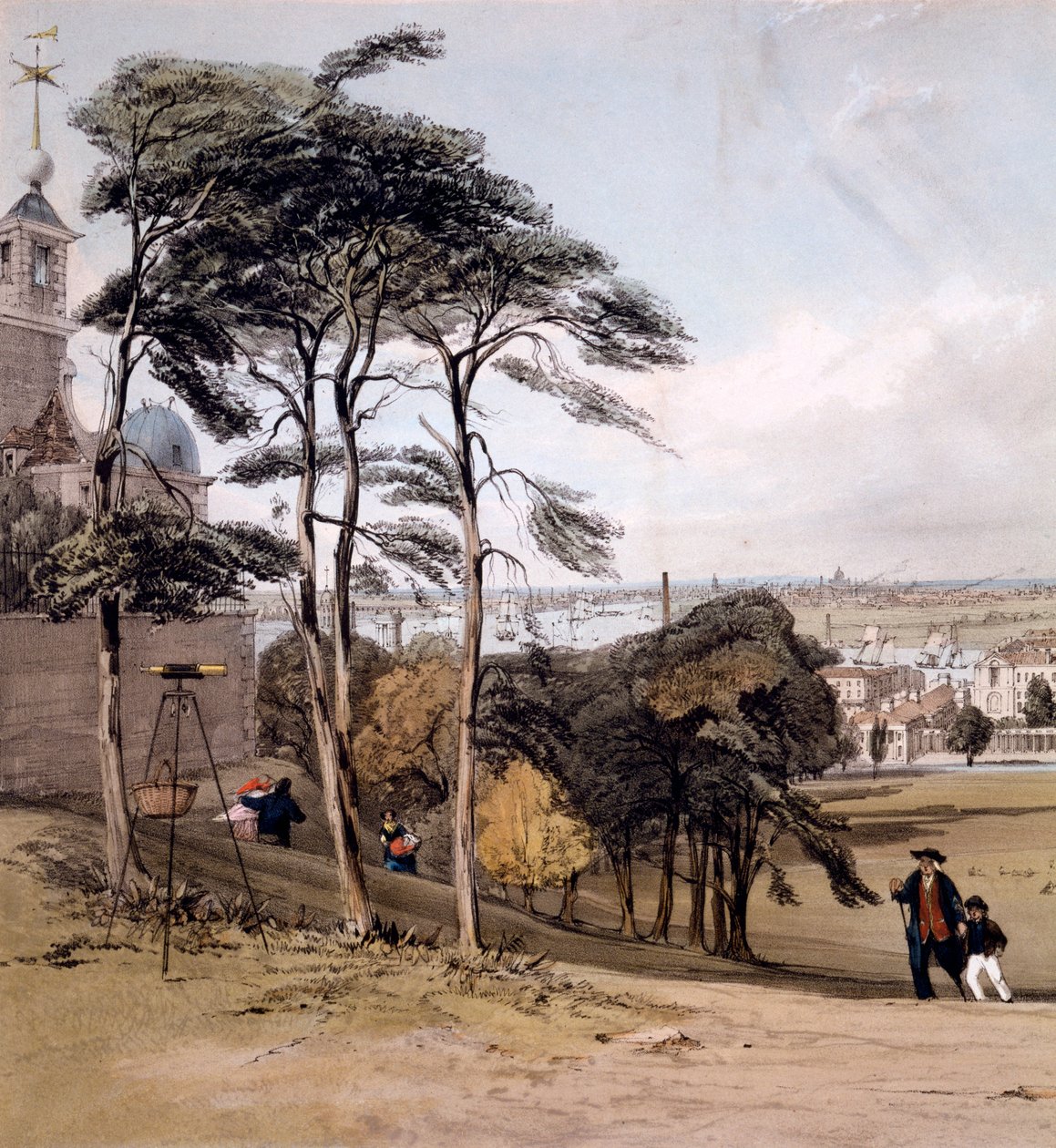 Widok Londynu z Greenwich Park, 1842 autorstwa Thomas Shotter Boys